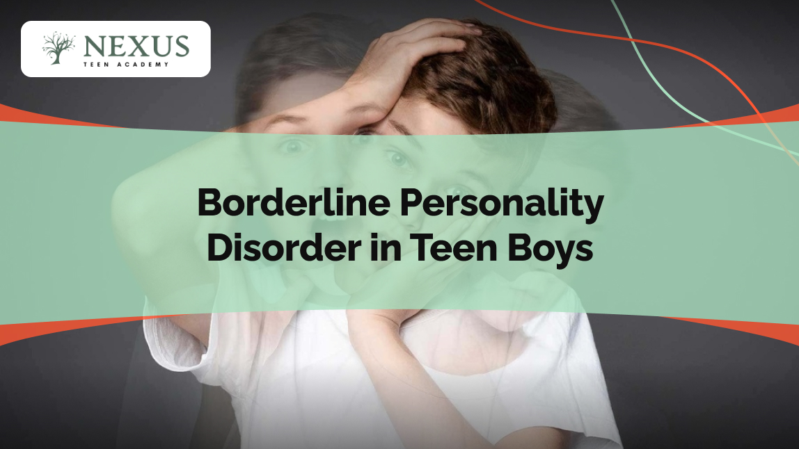 Teen boy with overlapping facial expressions symbolizing emotional instability, representing Borderline Personality Disorder (BPD) in adolescent boys.