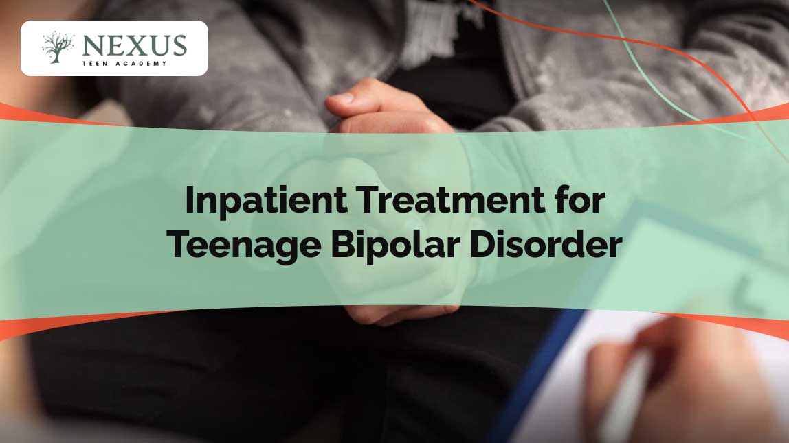 Teen sitting with hands clasped during a therapy session, representing inpatient care for teenage bipolar disorder.