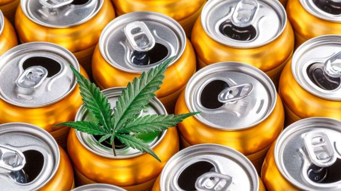 Beer cans with cannabis leaf; illustrates crossfading and how mixing alcohol and marijuana creates serious effects on teens.