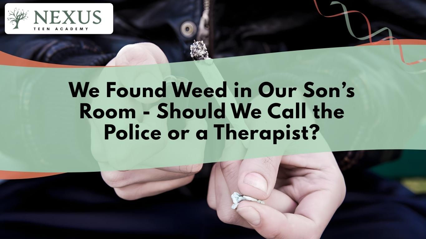 Parents discovering marijuana in a teen’s room while considering whether to call police or seek therapy for support.