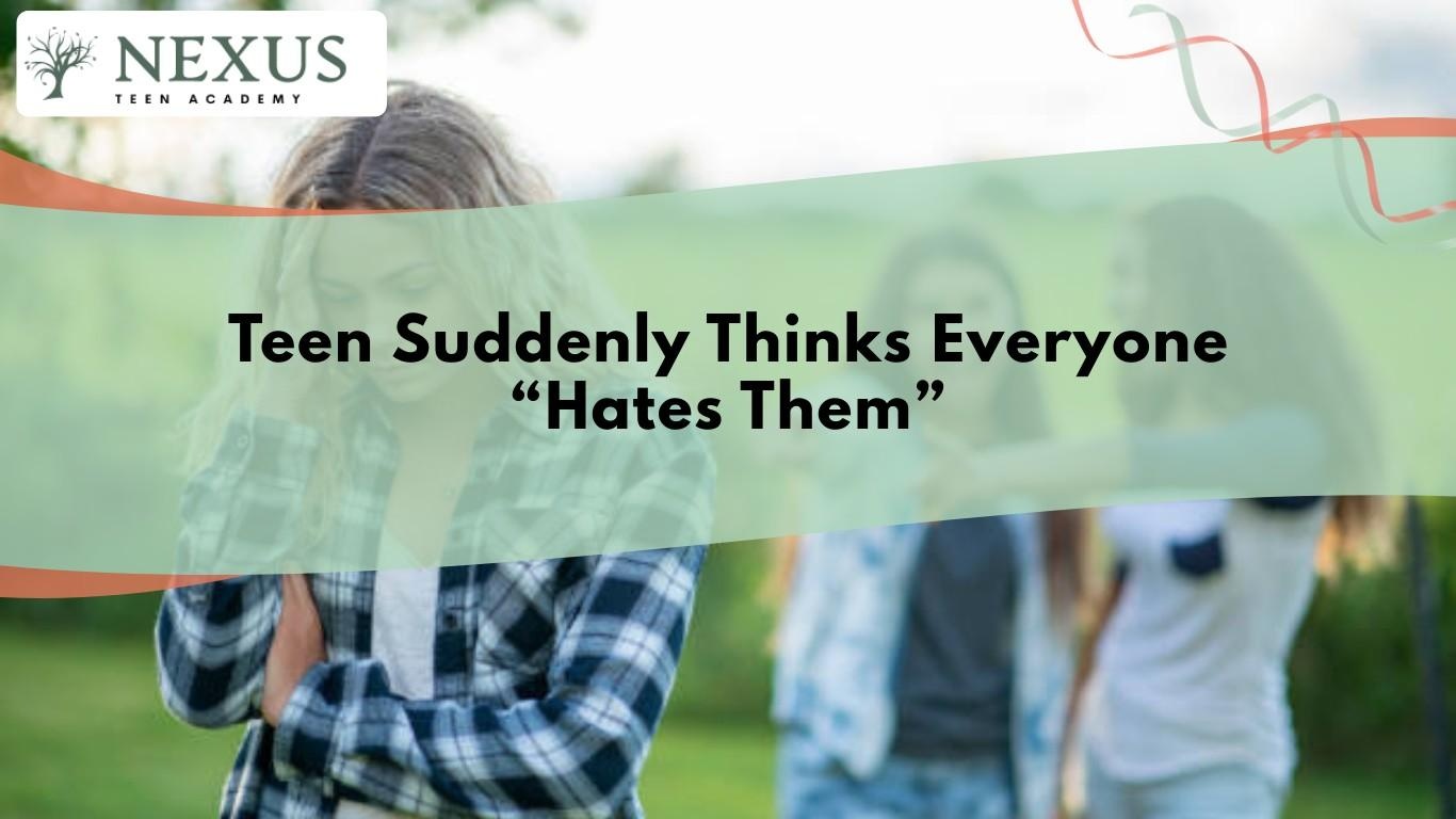 Anxious teen feeling isolated thinking everyone hates them at school