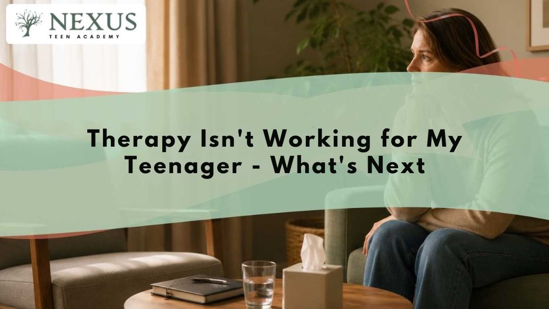 Parent reflecting on next steps when therapy stalls, highlighting alternative care options for struggling teenagers.