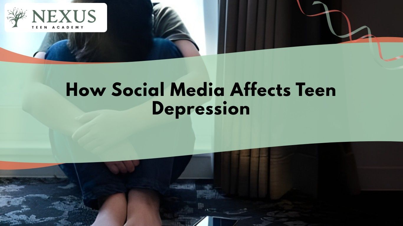 Teen sitting alone beside a bed, illustrating how social media affects teen depression, isolation, and emotional distress.