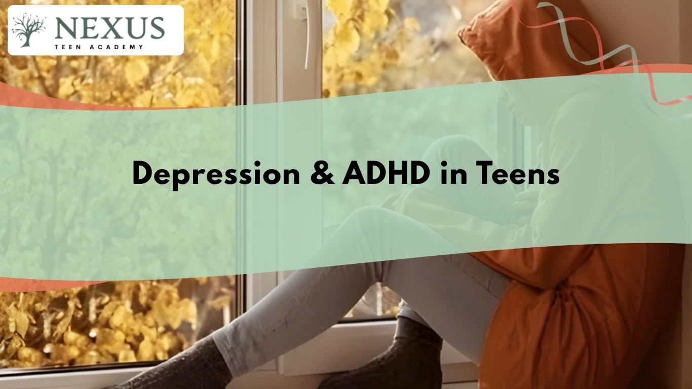 Teen sitting by a window, reflecting on depression and ADHD symptoms, emotional shutdown, and need for parent support.