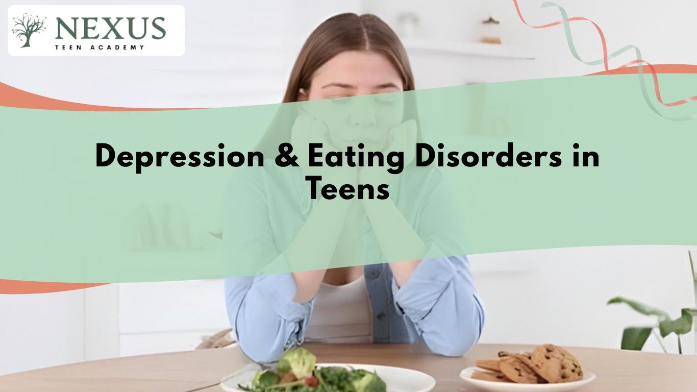 Teen girl avoiding food at table, reflecting depression and eating disorder struggles parents should recognize.