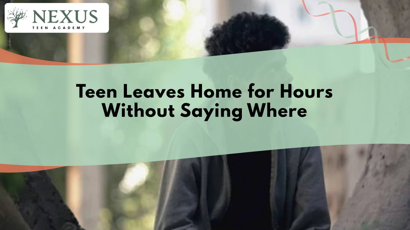 Teen leaving home without saying where, illustrating parental concerns, teen independence, trust, and safety risks.