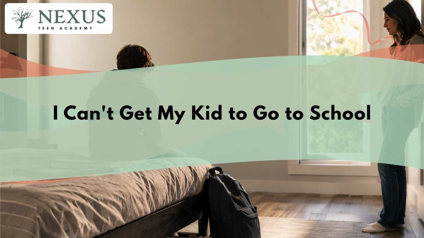 Parent checks on a teen refusing to leave bed, illustrating school refusal linked to anxiety and mental health concerns.
