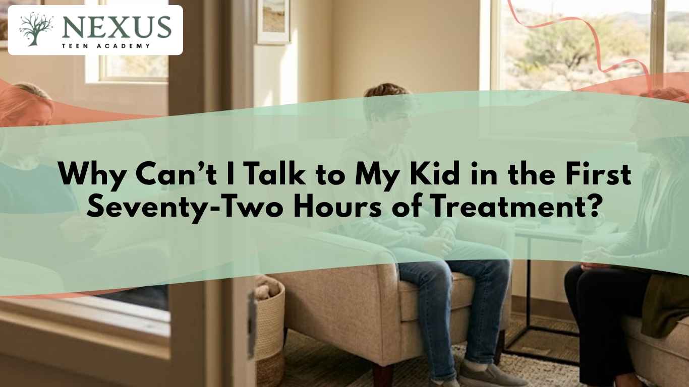 Teen attending an early therapy session during residential treatment before parent contact begins in the first 72 hours.