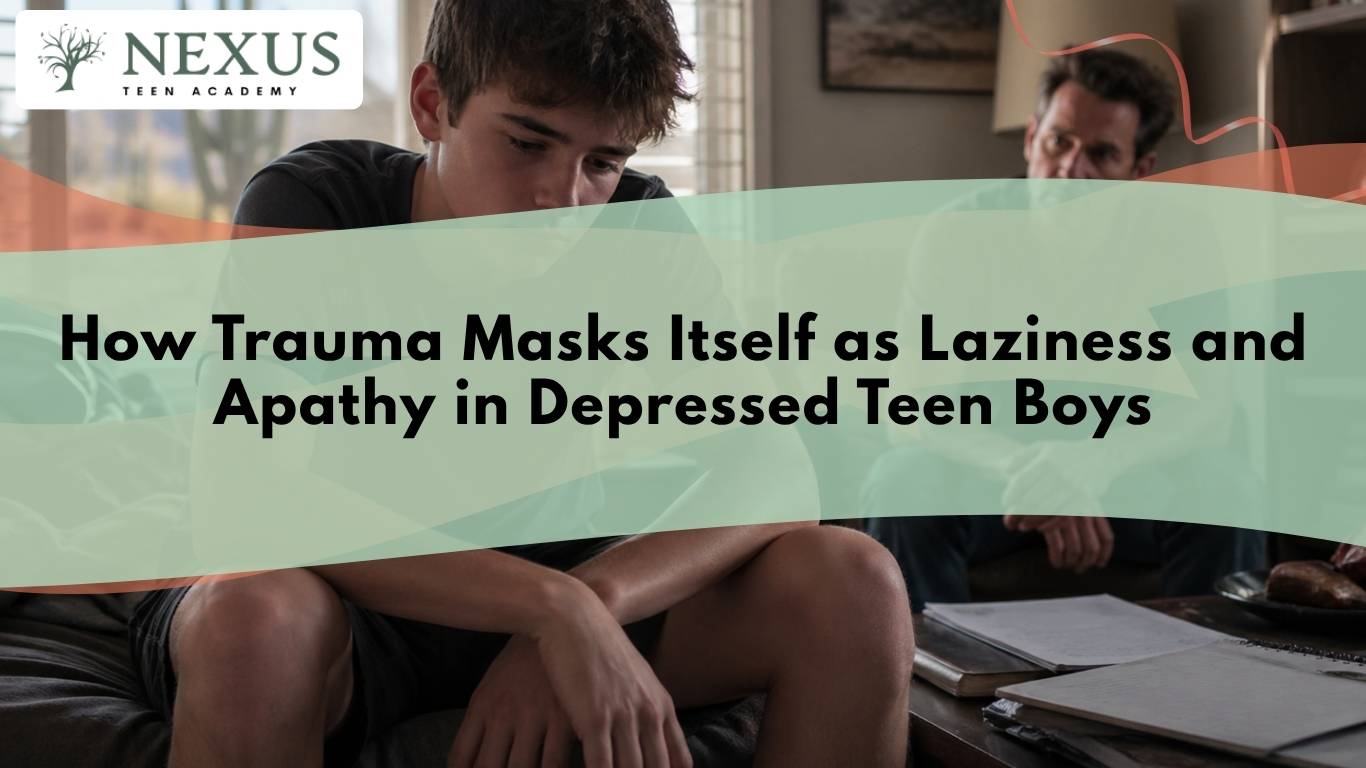 Teen boy showing signs of trauma that look like laziness and apathy
